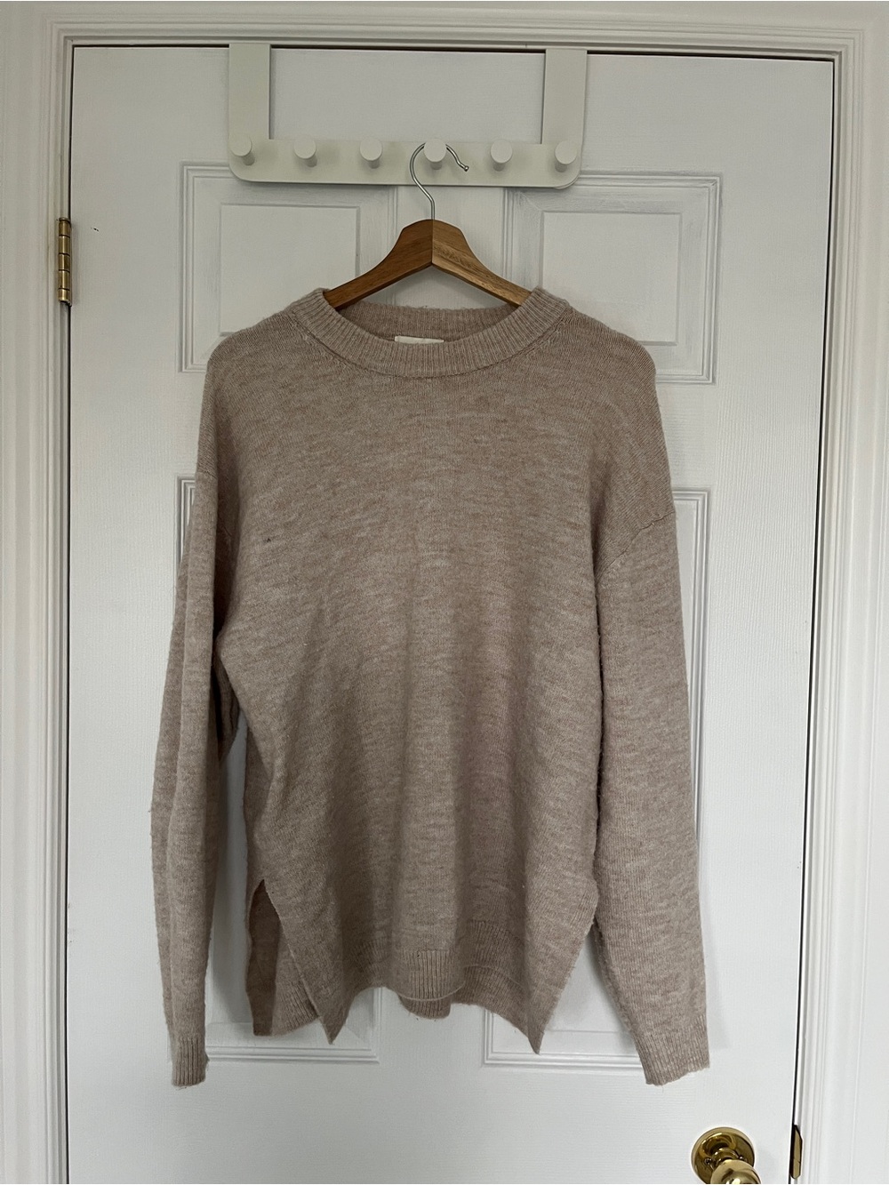 Maternity Crewneck Sweater in Beige